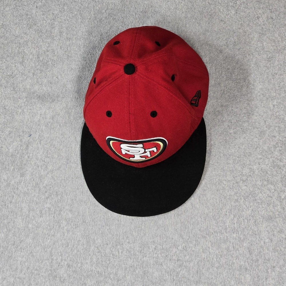 San Francisco 49ers Men Baseball Cap 7 1/8 Red New Era Flat Fitted READ